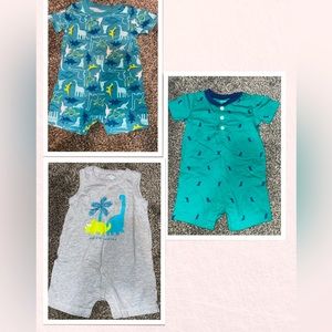 Carters 12M Dinosaur Summer Onesies